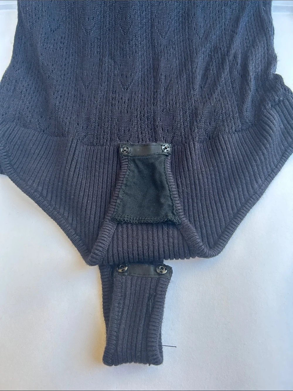 Free People Black Long-Sleeve Knit Bodysuit